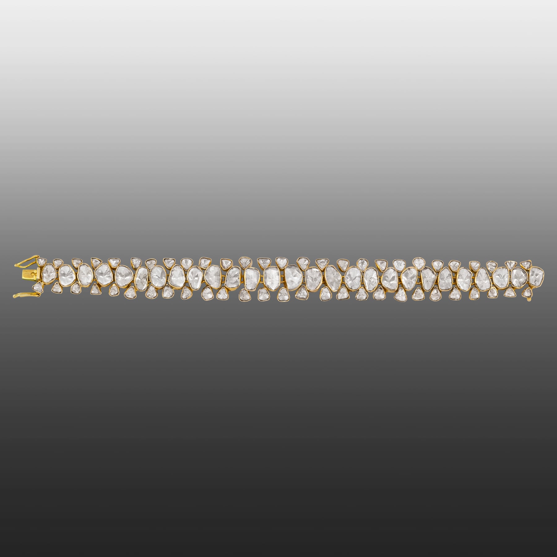 Flexible Linear Polki Bracelet in Open Setting